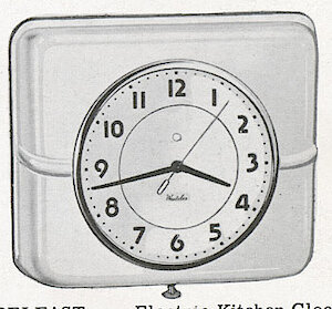 Westclox Belfast Style 2 Green. 1953 John Plain Book (Catalog) of Gifts and Homewares. John Plain & Co., Chicago, IL -> 75