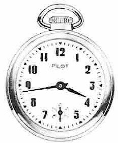 Westclox Pilot Pocket Watch. Westclox, Canada ca. 1954 Catalog -> 8