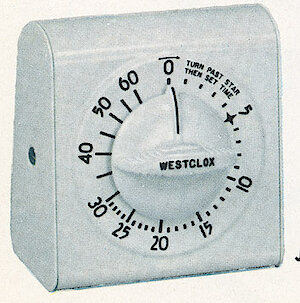 Westclox Lookout Portable Timer White. 1955 Westclox Catalog -> 5