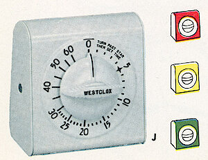 Westclox Lookout Portable Timer Red. 1955 Westclox Catalog -> 5