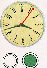 Westclox Prim Electric Wall Clock Green. Westclox 1956 Catalog -> 8