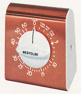 Westclox Lookout Portable Timer Copper. Westclox Full Line Gift Catalog, 1957 -> 3