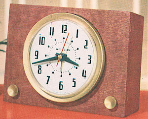 Westclox Brucewood Mahogany Luminous. Westclox 1958 New Items -> Electric Alarms Brucerwood, Andover