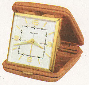 Westclox Travette Tan. 1958 Westclox Catalog; Westclox; La Salle; Illinois; Division of General Time Corporation -> 2