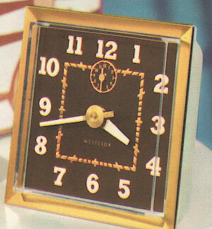 Westclox Spur Style 2 Antique White Luminous. 1958 Westclox Catalog; Westclox; La Salle; Illinois; Division of General Time Corporation -> 2