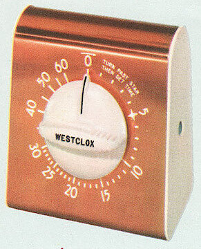 Westclox Lookout Portable Timer Copper. 1958 Westclox Catalog; Westclox; La Salle; Illinois; Division of General Time Corporation -> 3