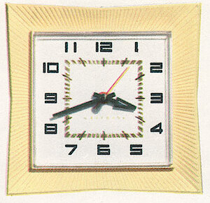 Westclox Frolic Electric Clock Yellow. 1958 Westclox Catalog; Westclox; La Salle; Illinois; Division of General Time Corporation -> 8