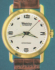 Westclox Automatic Watch Gold Color. 1958 Westclox Catalog; Westclox; La Salle; Illinois; Division of General Time Corporation -> 9