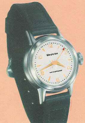 Westclox Scepter Wrist Watch Waterproof Leather Strap. 1958 Westclox Catalog; Westclox; La Salle; Illinois; Division of General Time Corporation -> 11