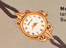 Westclox Ballet Series Round Opera Design Nylon Cord. 1959 Westclox Introductions; Westclox Division of General Time Corporation; and Columbia Time Products; La Salle - Peru; Illinois; USA. -> Ladies wrist watches, 2