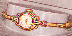 Westclox Ballet Series Round Opera Design Metal Band. 1959 Westclox Introductions; Westclox Division of General Time Corporation; and Columbia Time Products; La Salle - Peru; Illinois; USA. -> Ladies wrist watches, 2