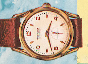 Westclox Shadow Thin Gold Color Waterproof Strap. 1959 Westclox Watch Catalog -> 2