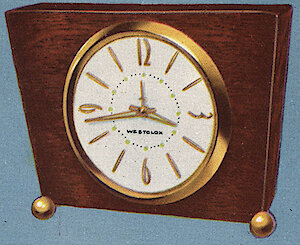 Westclox Legend Mahogany. Westclox 1959 - 1960 Keywound and Electric Clocks Catalog -> 3
