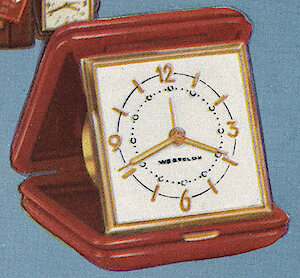 Westclox Travette Red 1959. Westclox 1959 - 1960 Keywound and Electric Clocks Catalog -> 3