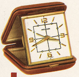 Westclox Travette Tan. Westclox 1959 - 1960 Keywound and Electric Clocks Catalog -> 3