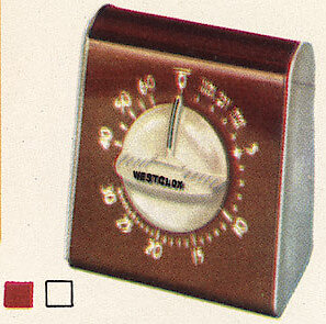 Westclox Lookout Portable Timer Red. Westclox 1959 - 1960 Keywound and Electric Clocks Catalog -> 4