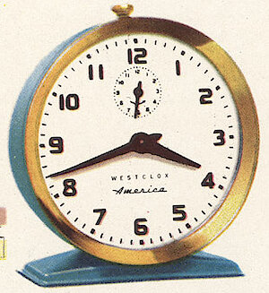 Westclox America Style 6 Blue. Westclox 1959 - 1960 Keywound and Electric Clocks Catalog -> 4