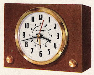 Westclox Brucewood Mahogany Plain. Westclox 1959 - 1960 Keywound and Electric Clocks Catalog -> 6