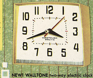 Westclox Walltone Electric Wall White. Westclox 1959 - 1960 Keywound and Electric Clocks Catalog -> 8