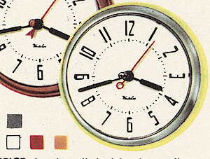 Westclox Spice Red. Westclox 1959 - 1960 Keywound and Electric Clocks Catalog -> 8