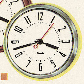 Westclox Spice Yellow. Westclox 1959 - 1960 Keywound and Electric Clocks Catalog -> 8