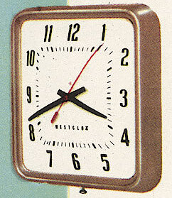 Westclox Monitor 10 Square Desert Tan. Westclox 1959 - 1960 Keywound and Electric Clocks Catalog -> 8