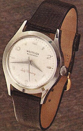 Westclox Lance Wrist Watch White Dial Black Strap. Westclox Watches 1960 -> 3