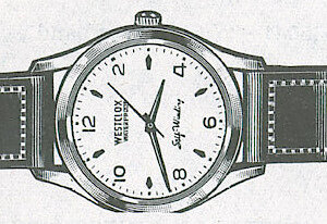 Westclox Lance Wrist Watch White Dial Black Strap. 1961 Belknap Hardware and Manufacturing Company Catalog -> 2748