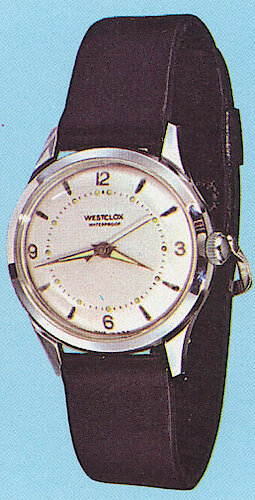 Westclox Wrist Ben Style 5 Waterproof Leather Strap. Westclox 1962 New Full Line Catalog -> 11