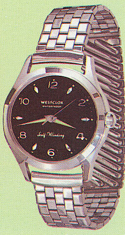 Westclox Lance Wrist Watch Black Dial Metal Band. Westclox 1962 New Full Line Catalog -> 11