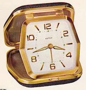 Westclox Travelmate Black. 1963 - 1964 Westclox Clock and Watch Catalog, USA; Westclox; LaSalle - Peru Illinois -> 2