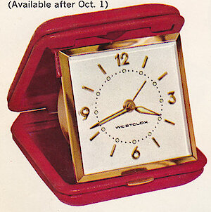 Westclox Travette Red 1959. 1963 - 1964 Westclox Clock and Watch Catalog, USA; Westclox; LaSalle - Peru Illinois -> 2