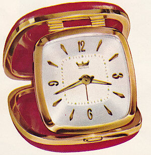 Westclox Travette Deluxe Red. 1963 - 1964 Westclox Clock and Watch Catalog, USA; Westclox; LaSalle - Peru Illinois -> 2