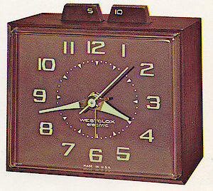 Westclox Dunbar Drowse Wood Finish. 1963 - 1964 Westclox Clock and Watch Catalog, USA; Westclox; LaSalle - Peru Illinois -> 9