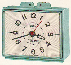 Westclox Dunbar Drowse Dialite Blue. 1963 - 1964 Westclox Clock and Watch Catalog, USA; Westclox; LaSalle - Peru Illinois -> 10