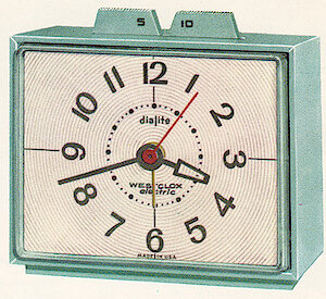 Westclox Dunbar Drowse Dialite Green. 1963 - 1964 Westclox Clock and Watch Catalog, USA; Westclox; LaSalle - Peru Illinois -> 10