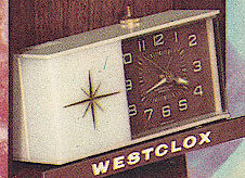 Westclox Moonbeam Style 2 Night Lite Antique White. 1963 - 1964 Westclox Clock and Watch Catalog, USA; Westclox; LaSalle - Peru Illinois -> 12