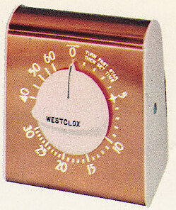 Westclox Lookout Portable Timer Copper. 1963 - 1964 Westclox Clock and Watch Catalog, USA; Westclox; LaSalle - Peru Illinois -> 12