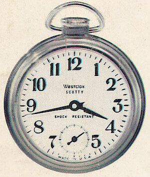 Westclox Scotty Style 3 Pocket Watch. 1963 - 1964 Westclox Clock and Watch Catalog, USA; Westclox; LaSalle - Peru Illinois -> 17