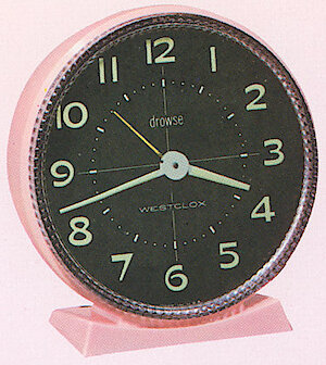 Westclox Hustler Drowse Style 4 Pink. 1964 - 65 Westclox Catalog -> 6