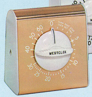 Westclox Lookout Portable Timer Copper. 1964 - 65 Westclox Catalog -> 14