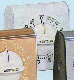 Westclox Lookout Portable Timer White. 1964 - 65 Westclox Catalog -> 14