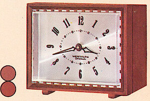 Westclox Sanford Walnut Battery Clock. 1964 - 65 Westclox Catalog -> 19