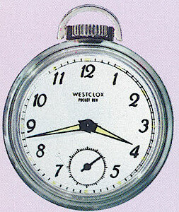 Westclox Pocket Ben Style 6 Small Second Hand Luminous. 1964 - 65 Westclox Catalog -> 21