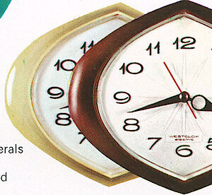 Westclox Sonnet Electric Wall Clock Yellow. Westclox Canada 1964 Catalog -> 15