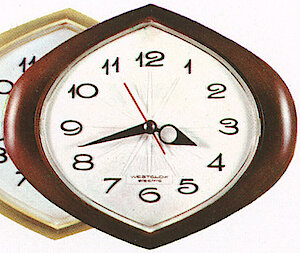 Westclox Sonnet Electric Wall Clock Wood Finish. Westclox Canada 1964 Catalog -> 15