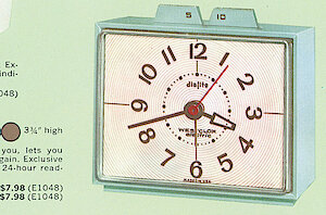 Westclox Dunbar Drowse Dialite Green. Westclox 1965 - 66 Catalog -> 13