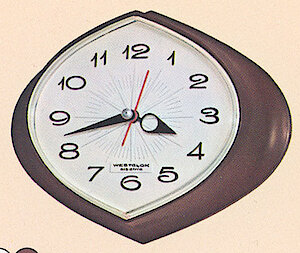 Westclox Sonnet Electric Wall Clock Wood Finish. Westclox 1965 - 66 Catalog -> 17