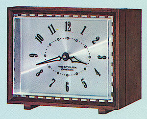 Westclox Sanford Walnut Battery Clock. Westclox 1965 - 66 Catalog -> 20