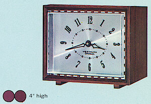 Westclox Sanford Mahogany Battery Clock. Westclox 1965 - 66 Catalog -> 20